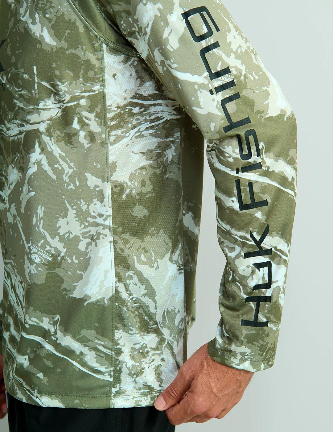 Huk Mossy Oak Pursuit Performance Crew (Mossy Oak Stormwater Freshwater) - NORTH RIVER OUTDOORS