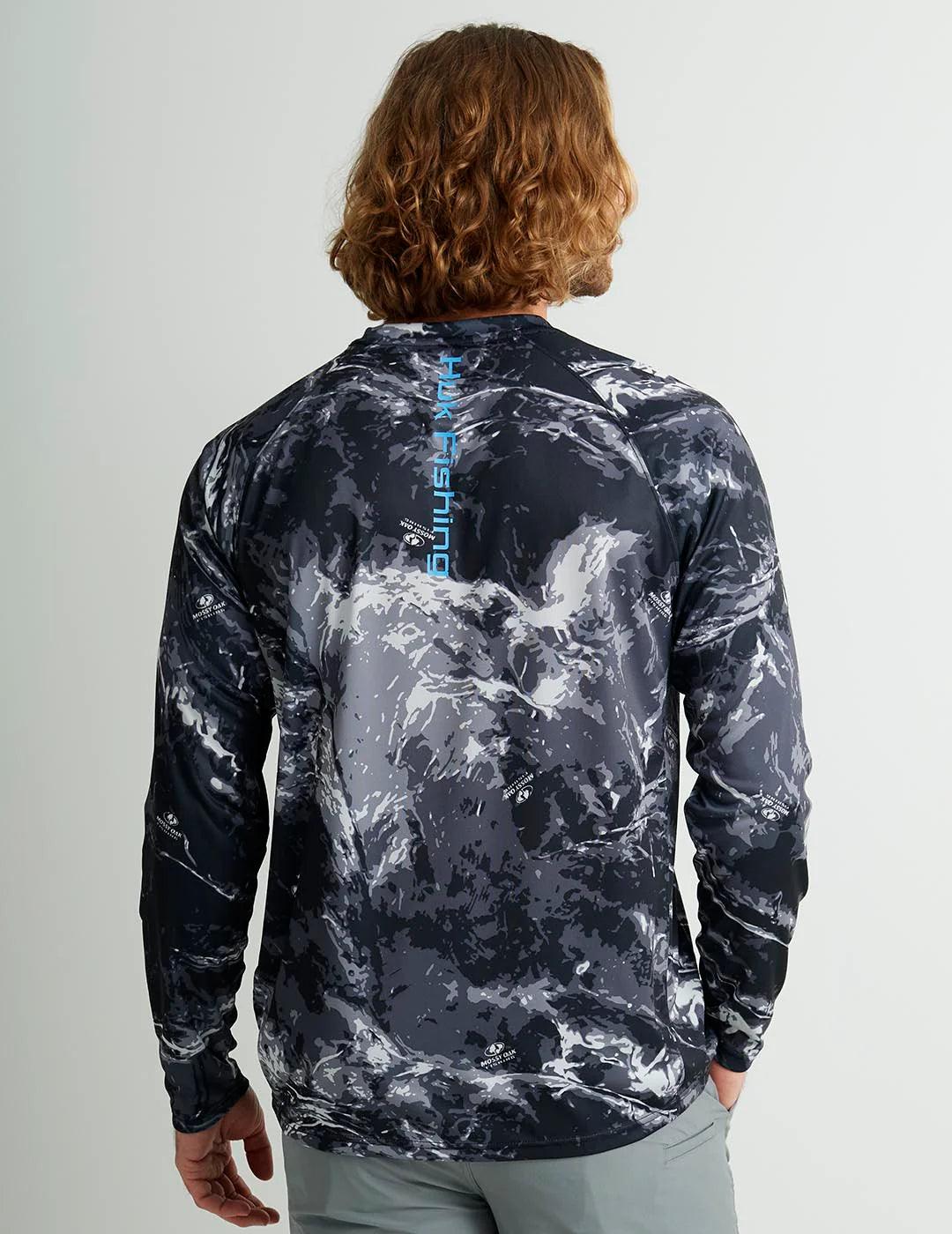 Huk Mossy Oak Pursuit Performance Crew (Mossy Oak Stormwater Midnight) - NORTH RIVER OUTDOORS