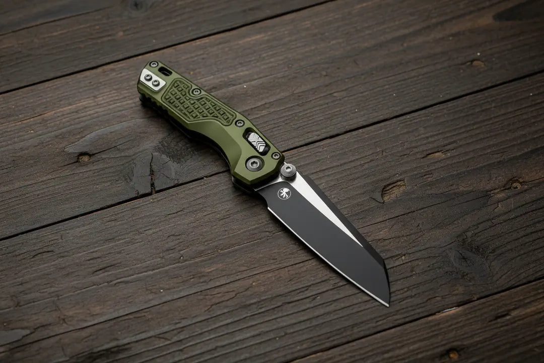 Microtech MSI Mini RAM LOK OD Green Frag Aluminum Handles Black M390MK Blade 210M-1FROD
