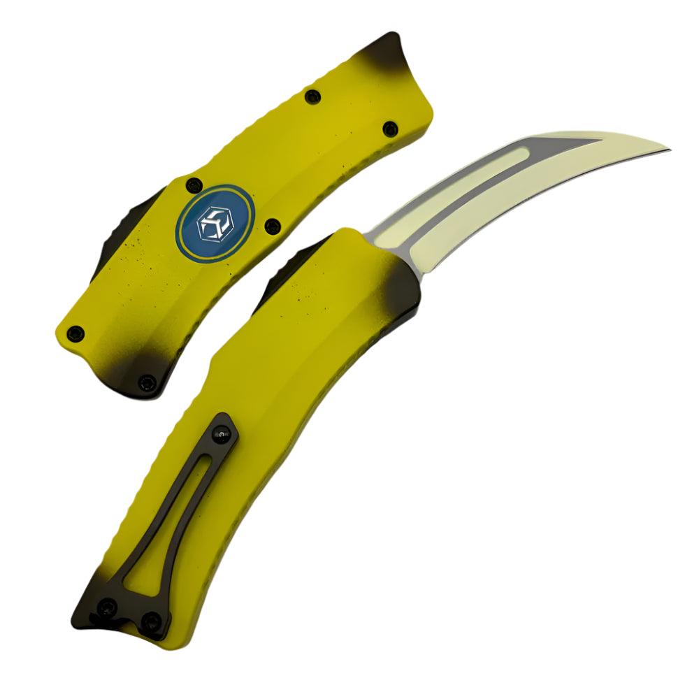 Heretic Stabnana Freshly Peeled OTF Auto Knife 3.2" MagnaCut Hawkbill ***Limited Run*** - NORTH RIVER OUTDOORS