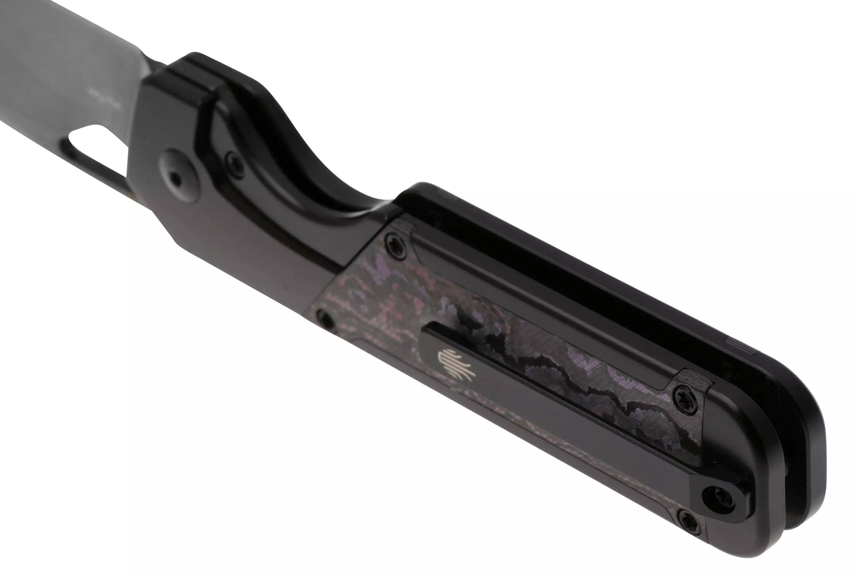 Kizer Militaw Frame Lock Knife Black Ti/ Purple Haze FC (3.4" Black) Ki3634A2