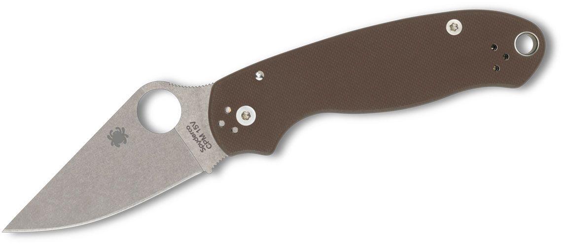 Spyderco Para 3 Sprint Run Compression Lock Folding Knife 2.93" CPM-15V Stonewashed Brown G10 Handles (Paramilitary 3) - NORTH RIVER OUTDOORS