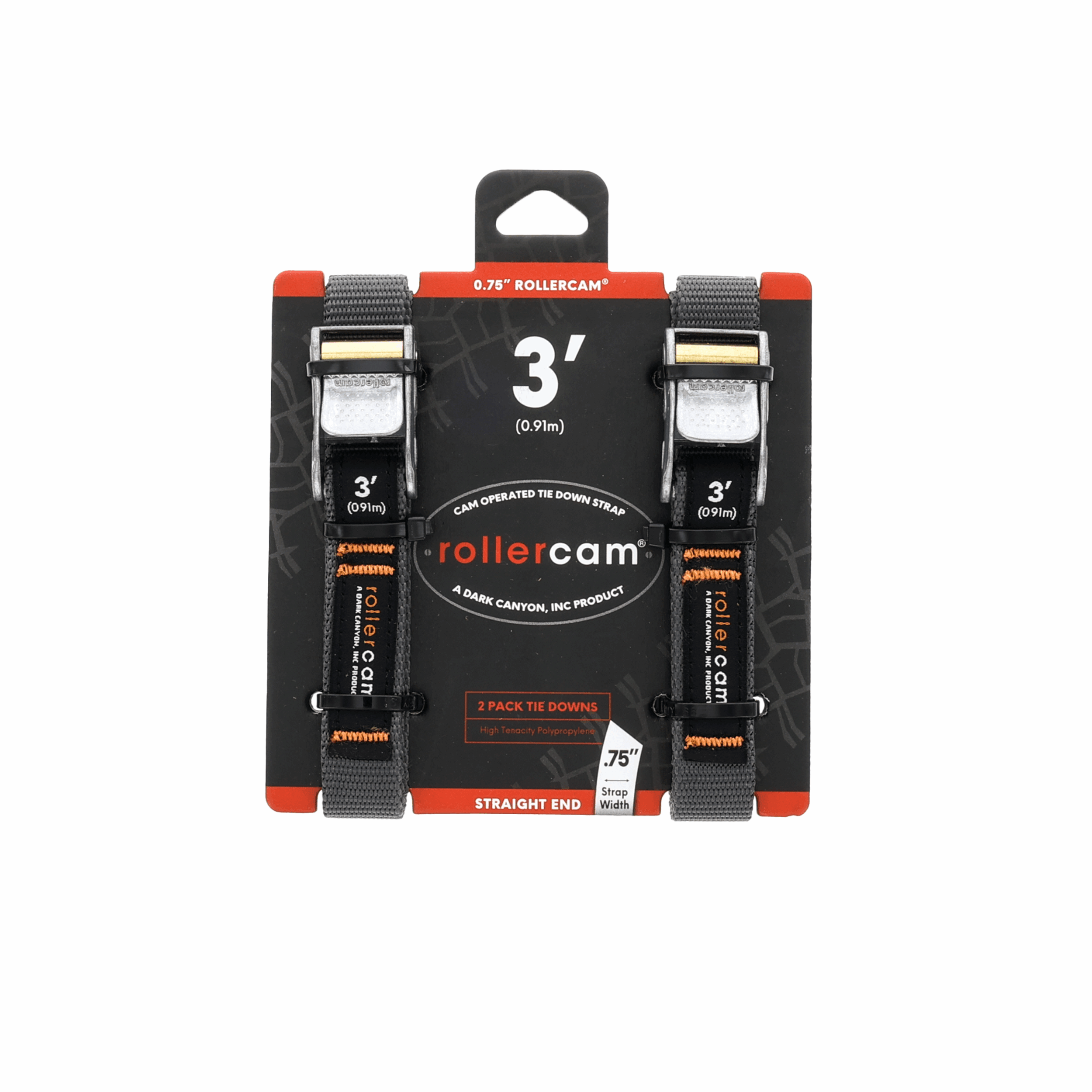 RollerCam 0.75" Straight End 2 Pack Tie Downs - NORTH RIVER OUTDOORS