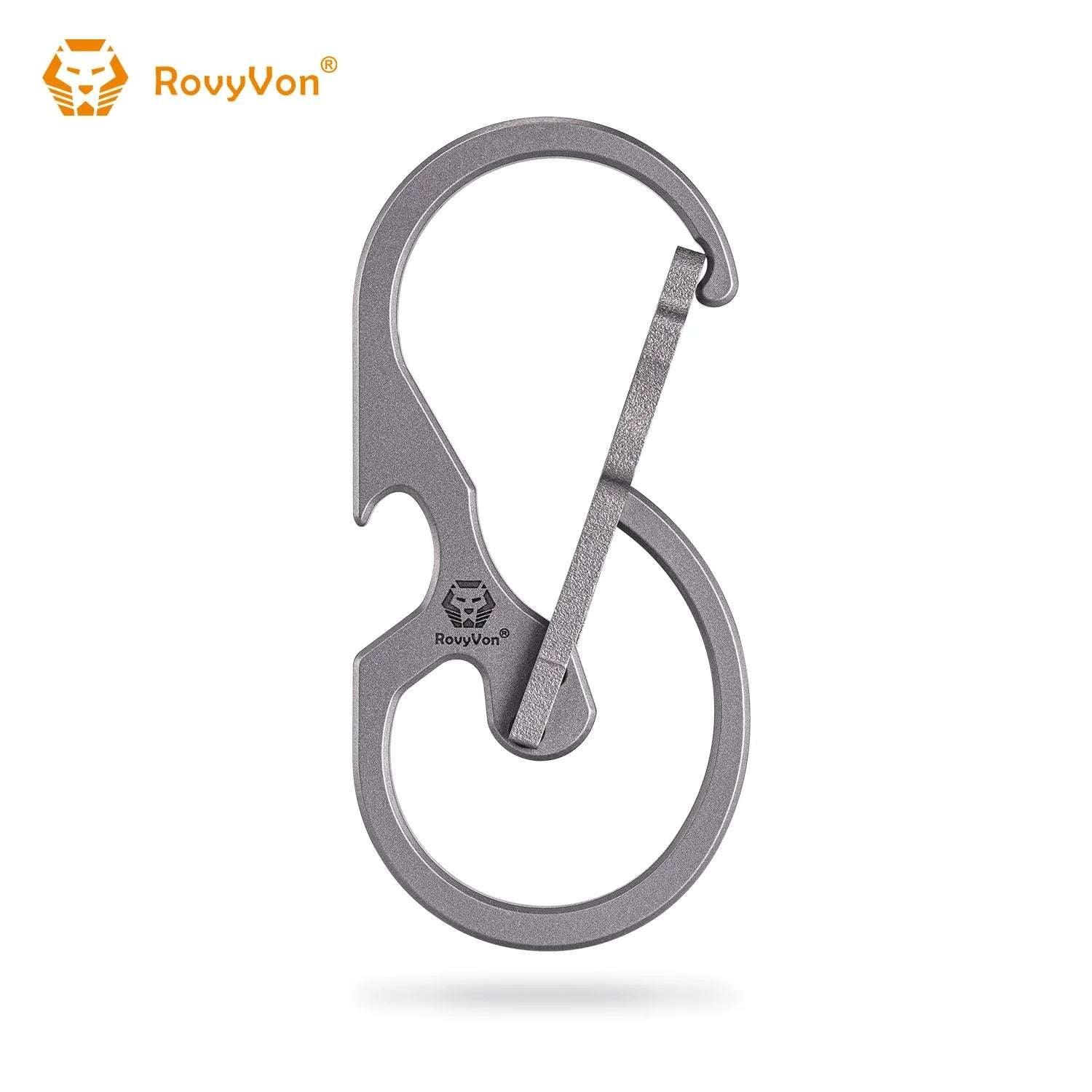 RovyVon U8 Sandblasted Titanium Carabiner, Quick-release Keychain Carabiner / Bottle Opener / Hand Tools - NORTH RIVER OUTDOORS