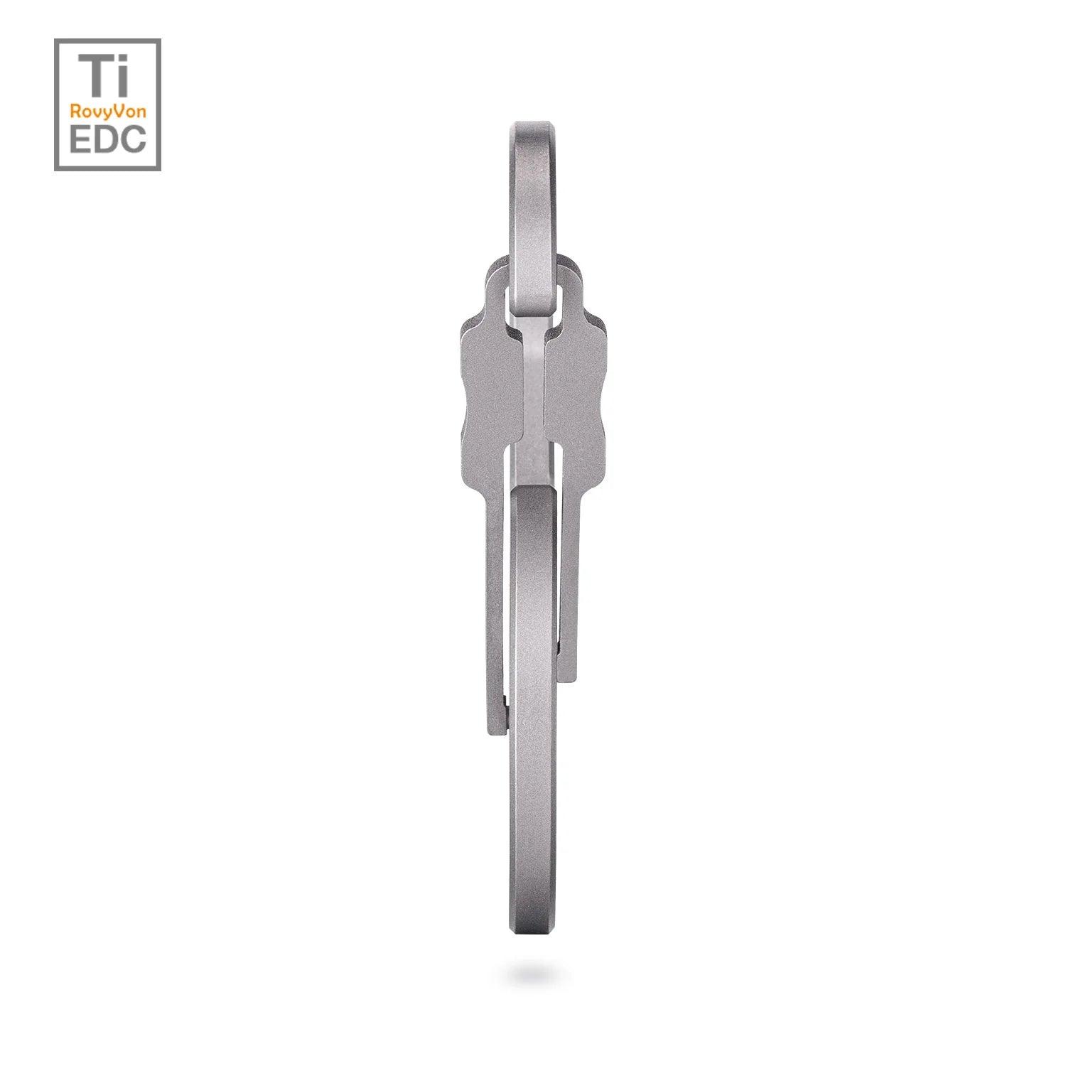 RovyVon U8 Sandblasted Titanium Carabiner, Quick-release Keychain Carabiner / Bottle Opener / Hand Tools - NORTH RIVER OUTDOORS