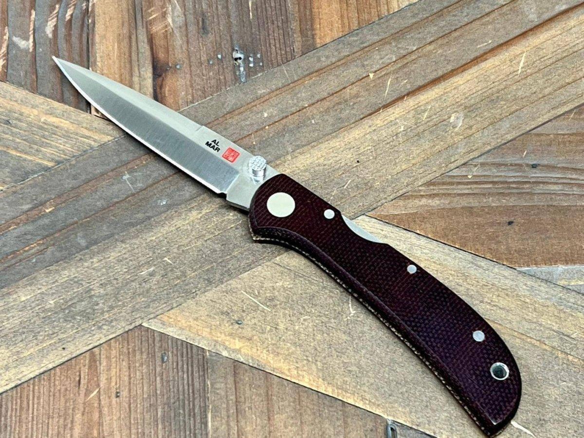 Al Mar Hawk Ultralight AM2BN2T Talon Brown Micarta Folding Knife (Japan) - NORTH RIVER OUTDOORS