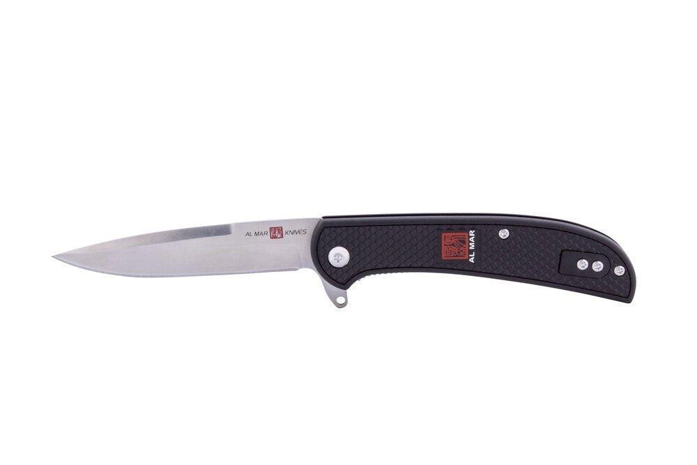 Al Mar Ultralight Falcon Linerlock 3.15" Satin Talon Drop Point / Black FRN Handle - NORTH RIVER OUTDOORS