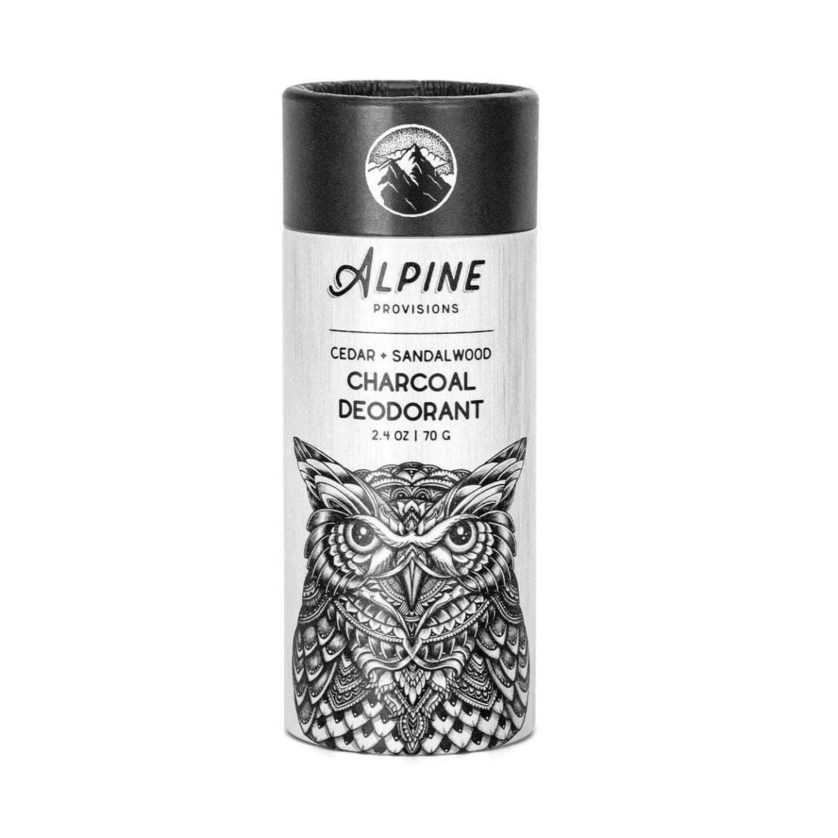 Alpine Charcoal Deodorant, Cedar + Sandal Wood 2.4 oz - NORTH RIVER OUTDOORS