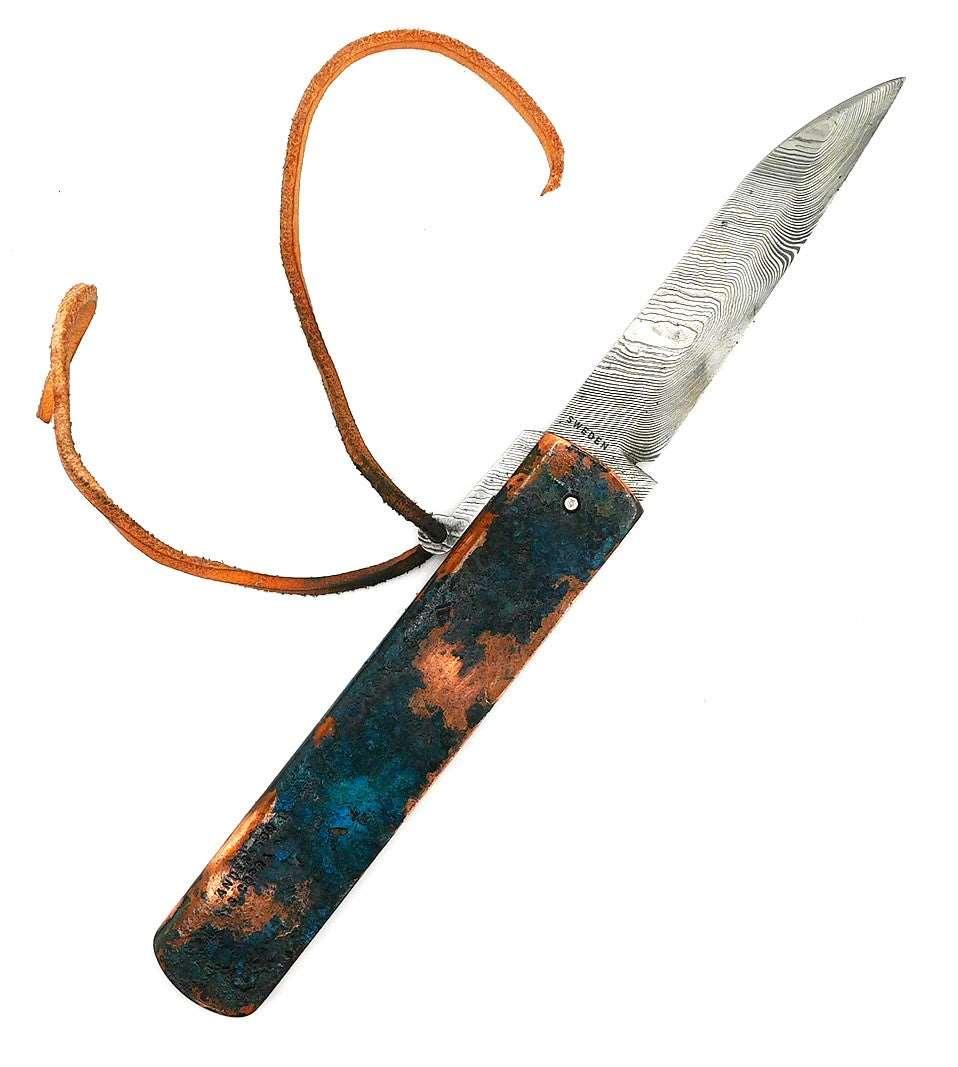 Andersson & Copra Urban Husky Damasteel Folder Knife #001 w/ Shipwreck Handles - NORTH RIVER OUTDOORS