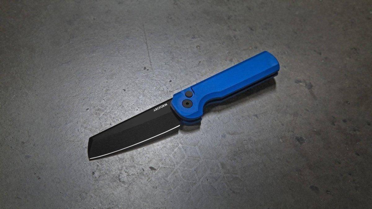 Arcform Blue ARC-071 Slimfoot Black Blade Auto Knife 3.1" 154CM (USA) - NORTH RIVER OUTDOORS