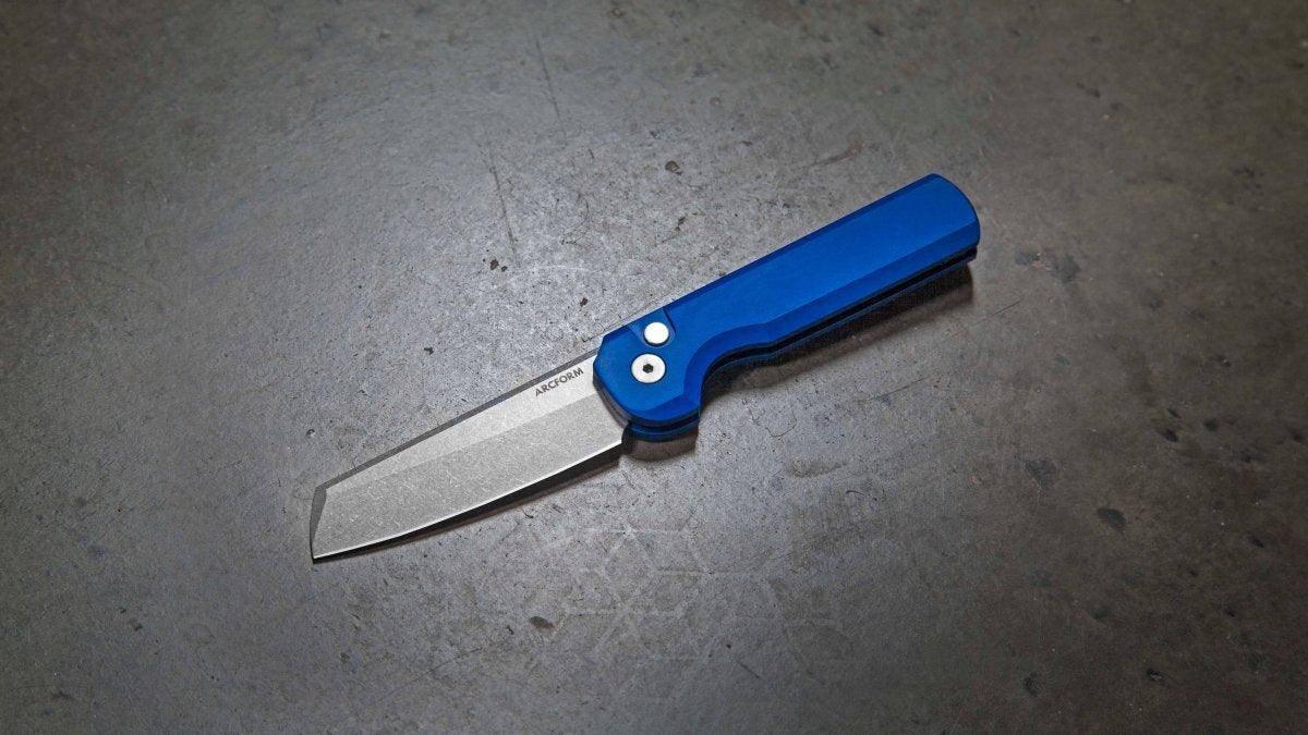 Arcform Blue Slimfoot ARC-061 Auto Knife Stonewash 3.1" 154CM (USA) - NORTH RIVER OUTDOORS