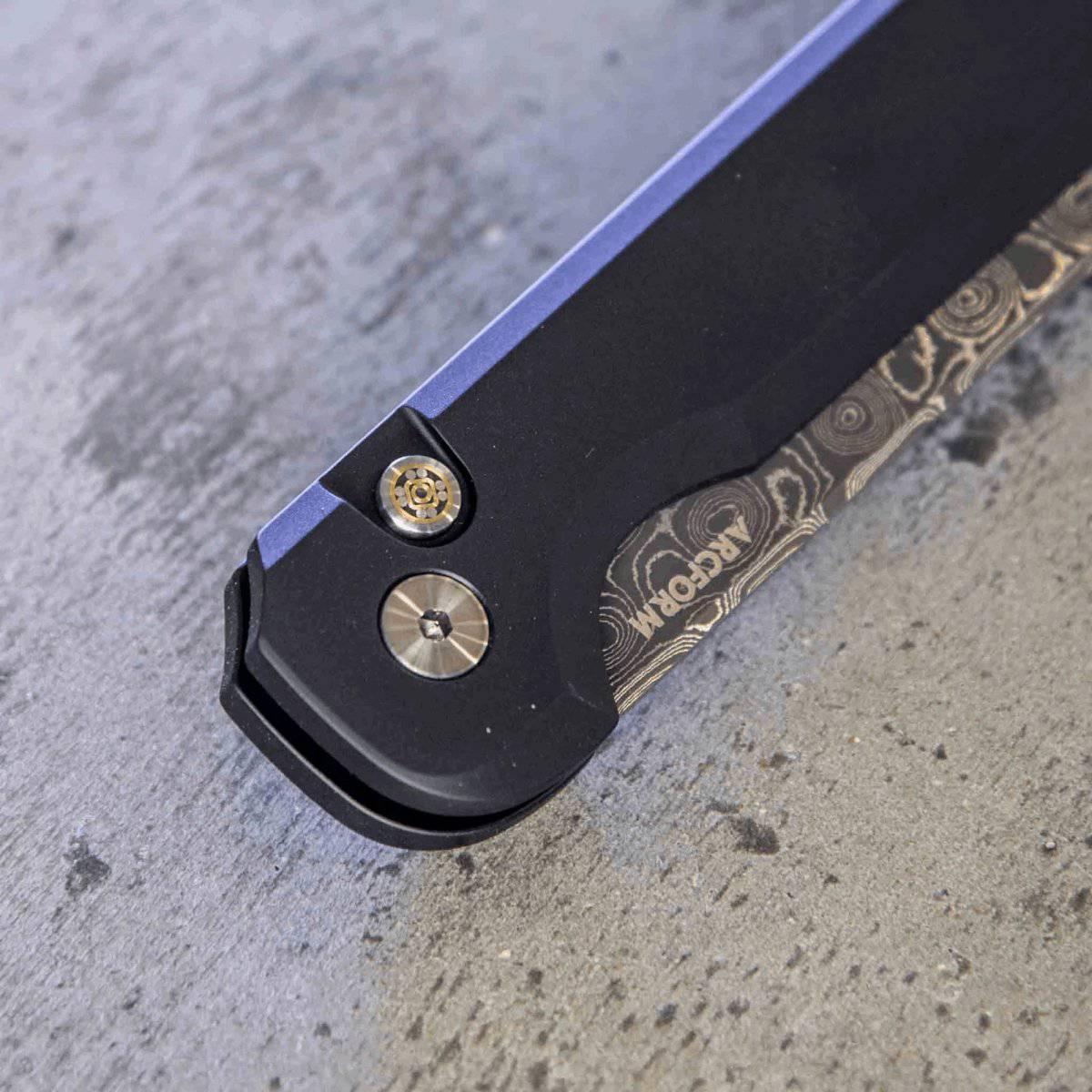 Arcform Slimfoot Auto Black Anodize Damascus Raindrop 3.1" (USA) - NORTH RIVER OUTDOORS