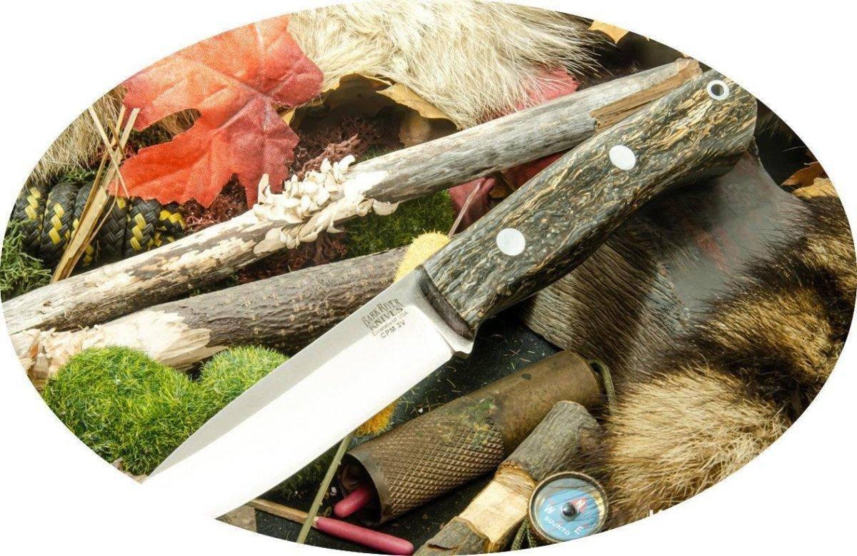Bark River Aurora Knife CPM 3V Green Jutewood (USA) - NORTH RIVER OUTDOORS