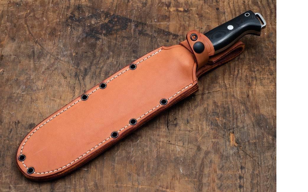 Bark River Bravo Crusader 3V Green Micarta - Orange Liners - Brass Pins (USA) - NORTH RIVER OUTDOORS