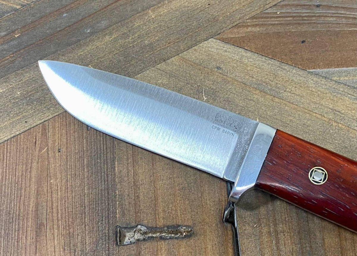 Bark River Classic Drop Point Hunter Knife S45VN Bloodwood Maple Burl Mosaic Pins - NORTH RIVER OUTDOORS