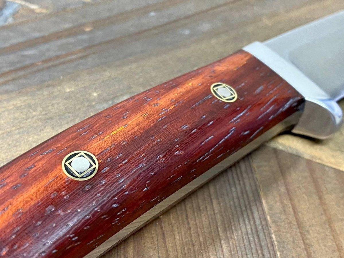 Bark River Classic Drop Point Hunter Knife S45VN Bloodwood Maple Burl Mosaic Pins - NORTH RIVER OUTDOORS