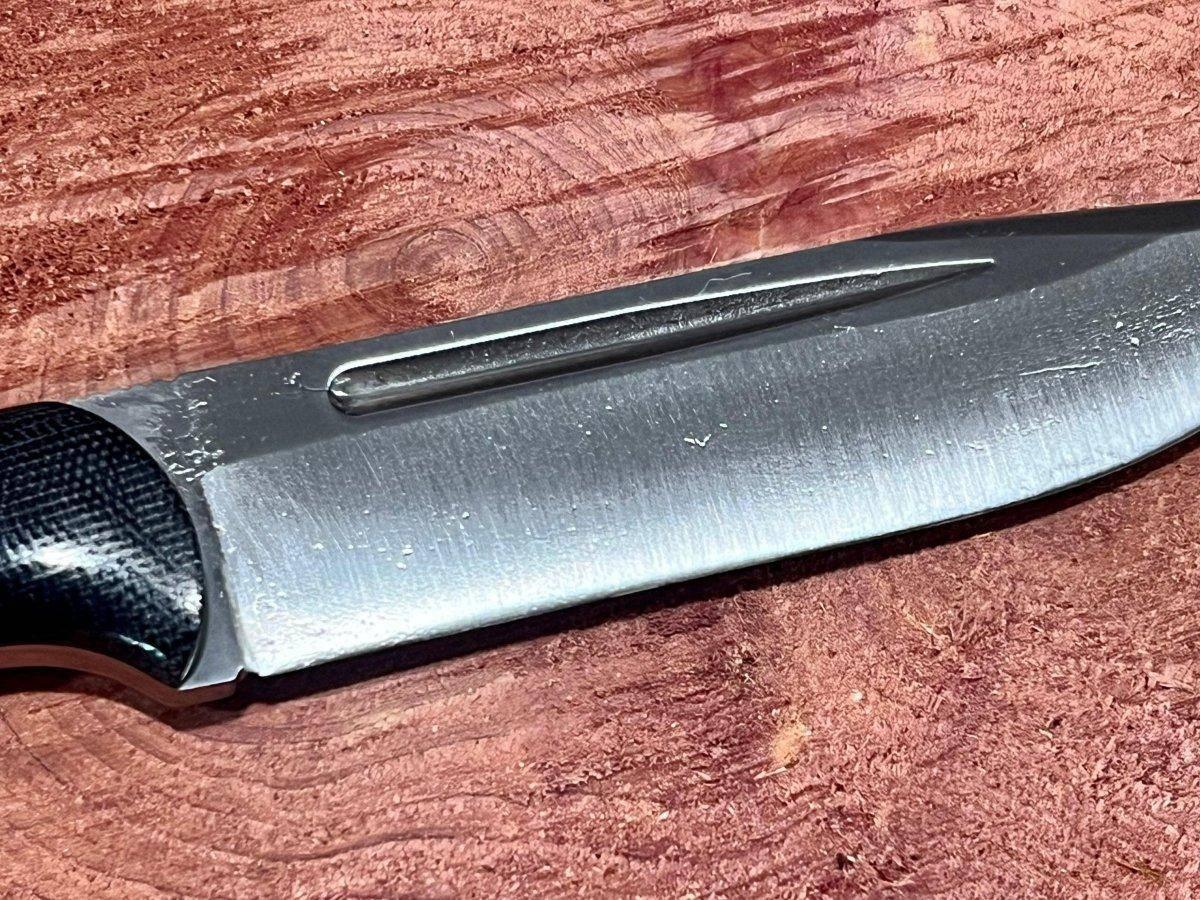 Bark River Cub 3V Black Canvas Micarta Knife Mosaic Pins (USA) - NORTH RIVER OUTDOORS