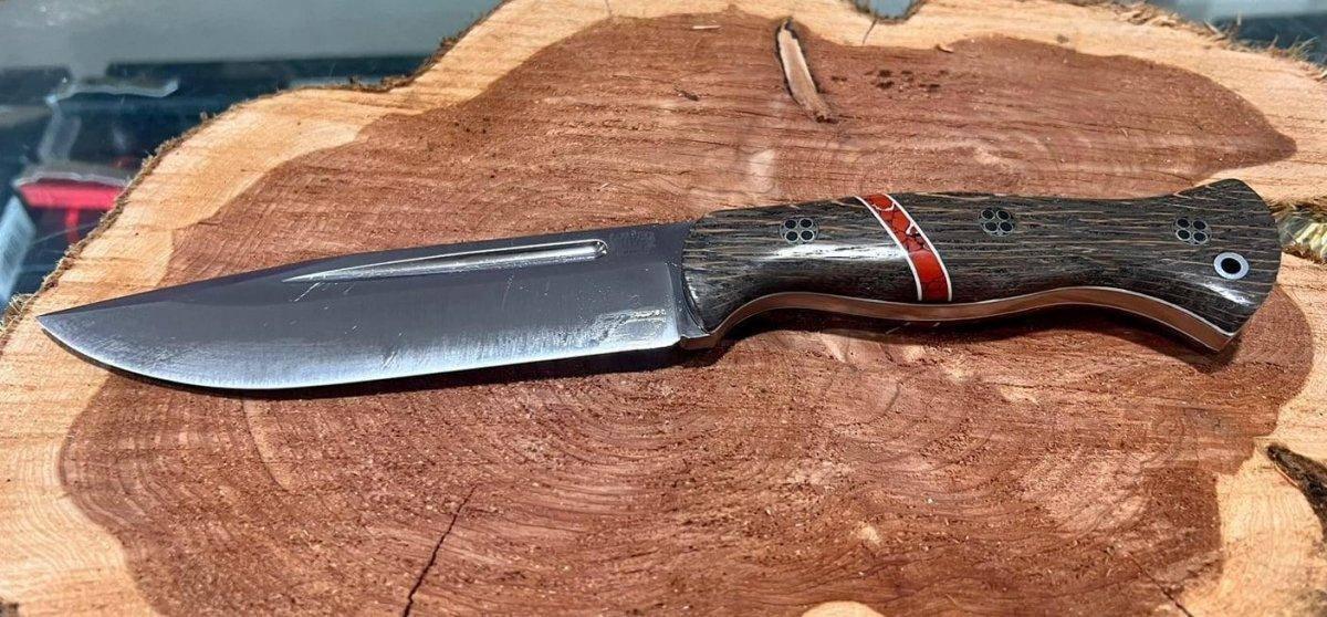 Bark River Cub 3V Bog Oak Knife Dino Bone Spacer White Liners Mosaic Pins (USA) - NORTH RIVER OUTDOORS