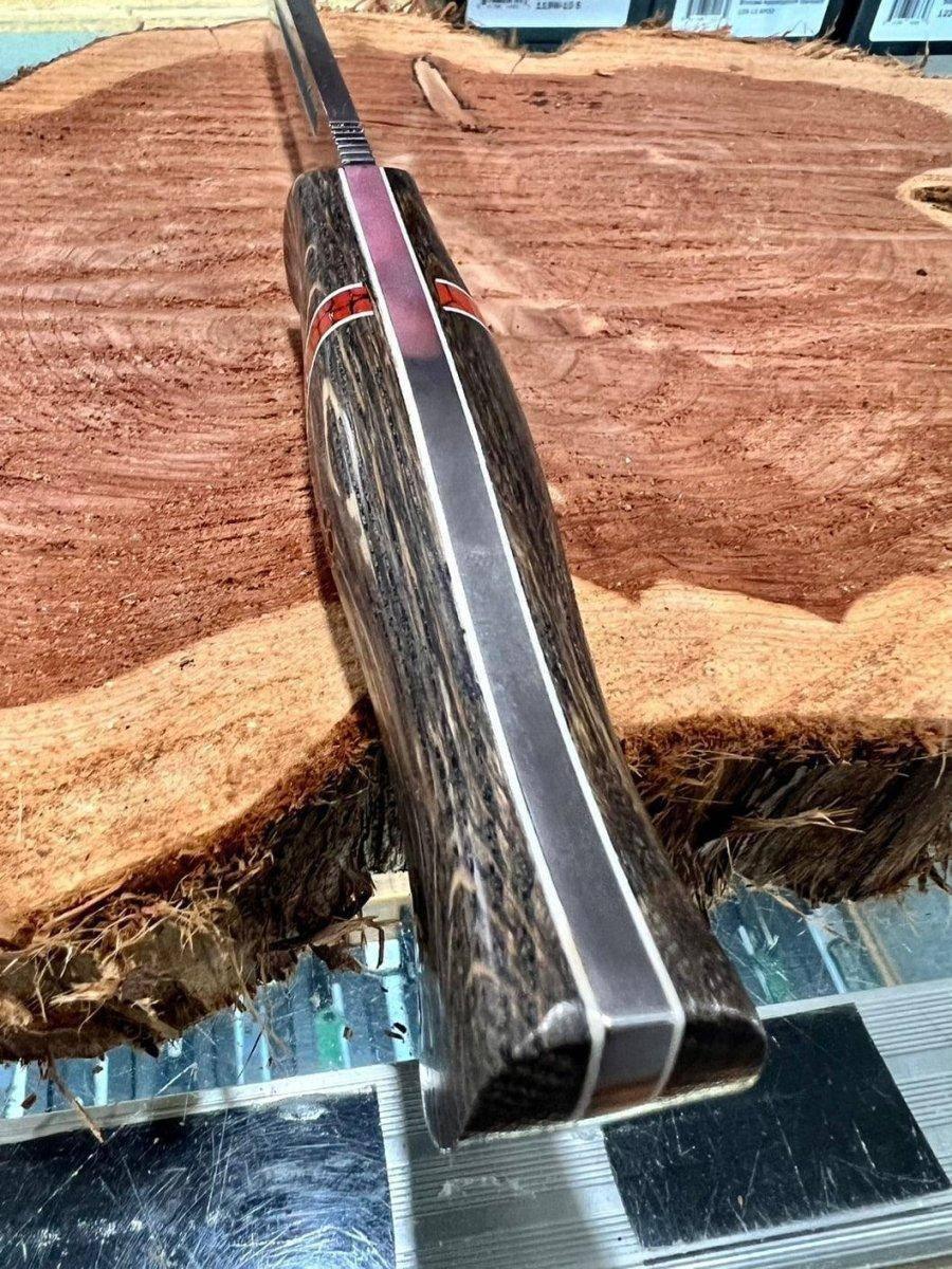 Bark River Cub 3V Bog Oak Knife Dino Bone Spacer White Liners Mosaic Pins (USA) - NORTH RIVER OUTDOORS