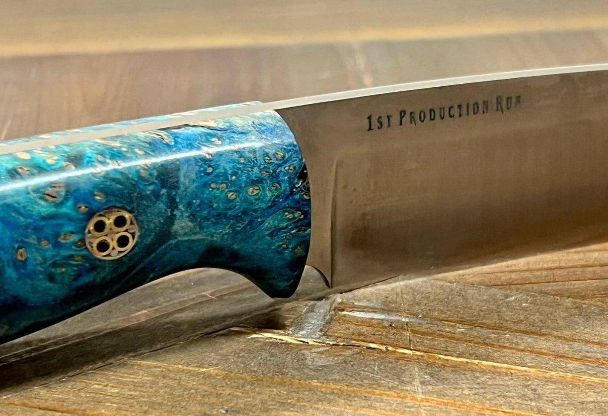 Bark River Fox River EXT-1 MagnaCut Aqua Blue Maple Burl Mosaic Pins (USA) - NORTH RIVER OUTDOORS