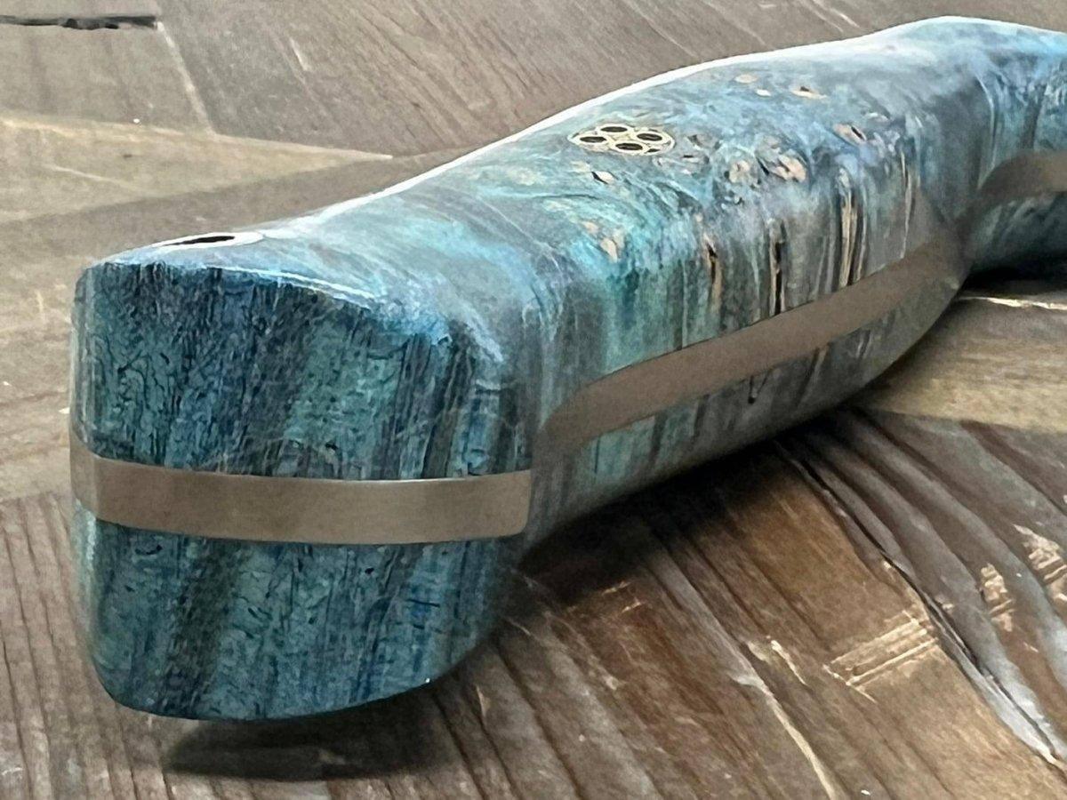 Bark River Fox River EXT-1 MagnaCut Aqua Blue Maple Burl Mosaic Pins (USA) - NORTH RIVER OUTDOORS