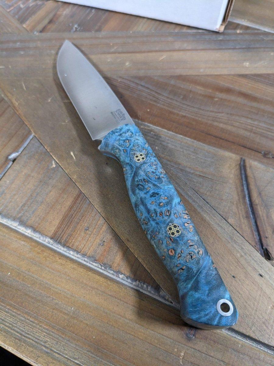 Bark River Fox River EXT-1 MagnaCut Aqua Blue Maple Burl Mosaic Pins (USA) - NORTH RIVER OUTDOORS