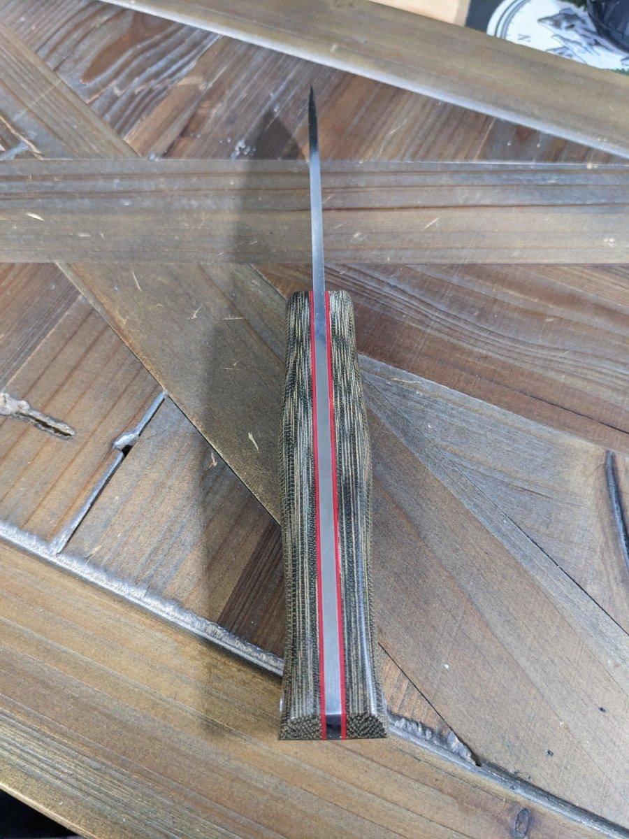 Bark River Fox River EXT-1 MagnaCut Green Canvas Micarta Red Liners Mosaic Pins (USA) - NORTH RIVER OUTDOORS