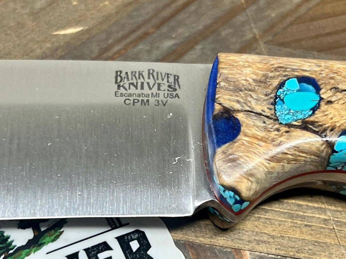 Bark River Fox River EXT-2 LT 3V Blue Cholla Cactus Turquoise Red Liners Mosaic Pins (USA) - NORTH RIVER OUTDOORS