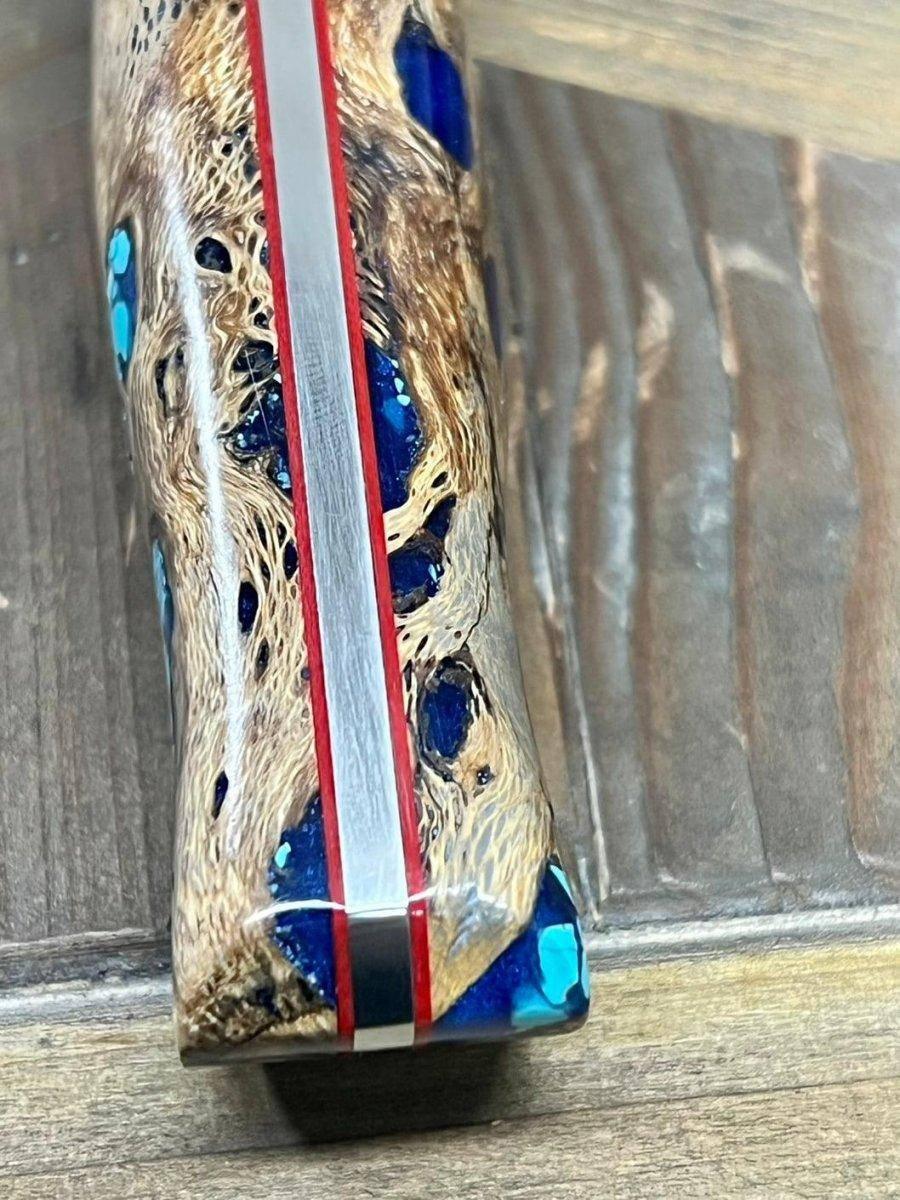 Bark River Fox River EXT-2 LT 3V Blue Cholla Cactus Turquoise Red Liners Mosaic Pins (USA) - NORTH RIVER OUTDOORS