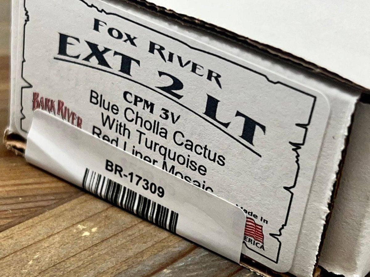 Bark River Fox River EXT-2 LT 3V Blue Cholla Cactus Turquoise Red Liners Mosaic Pins (USA) - NORTH RIVER OUTDOORS