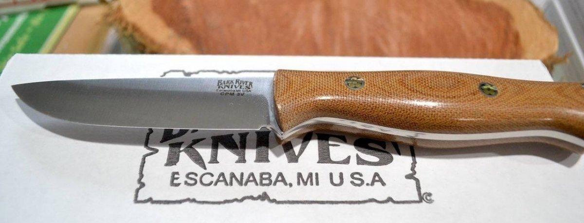 Bark River Gunny Hunter LT CPM 3V Knife Micarta w/ Mosaic Pins (USA) - NORTH RIVER OUTDOORS