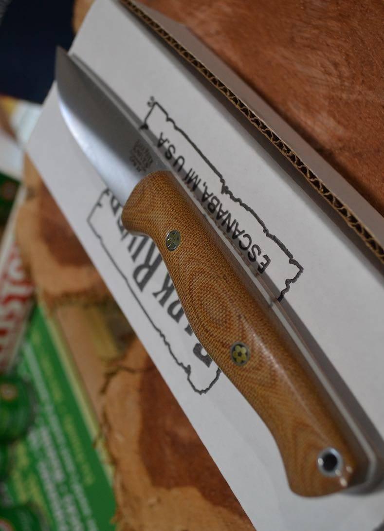 Bark River Gunny Hunter LT CPM 3V Knife Micarta w/ Mosaic Pins (USA) - NORTH RIVER OUTDOORS