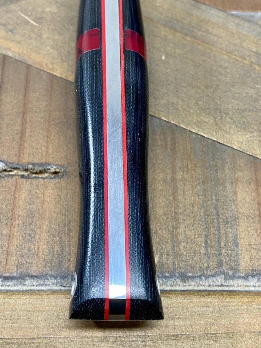 Bark River Gunny Scandi CPM 3V Black Micarta, Bloody Basin Spacer, Red Liners, Mosaic Pins - NORTH RIVER OUTDOORS