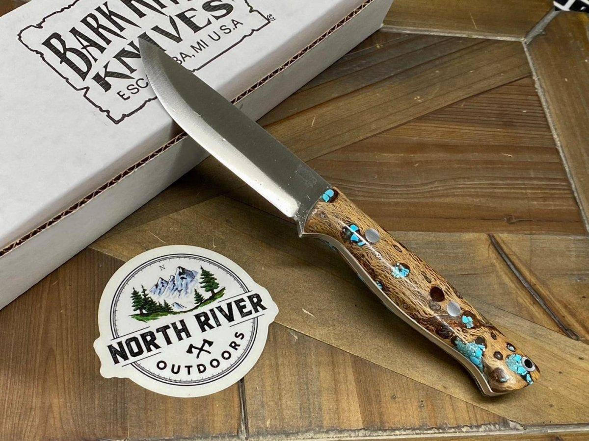 Bark River Gunny Scandi CPM 3V Cholla Cactus with Turquoise - White Liners - NORTH RIVER OUTDOORS