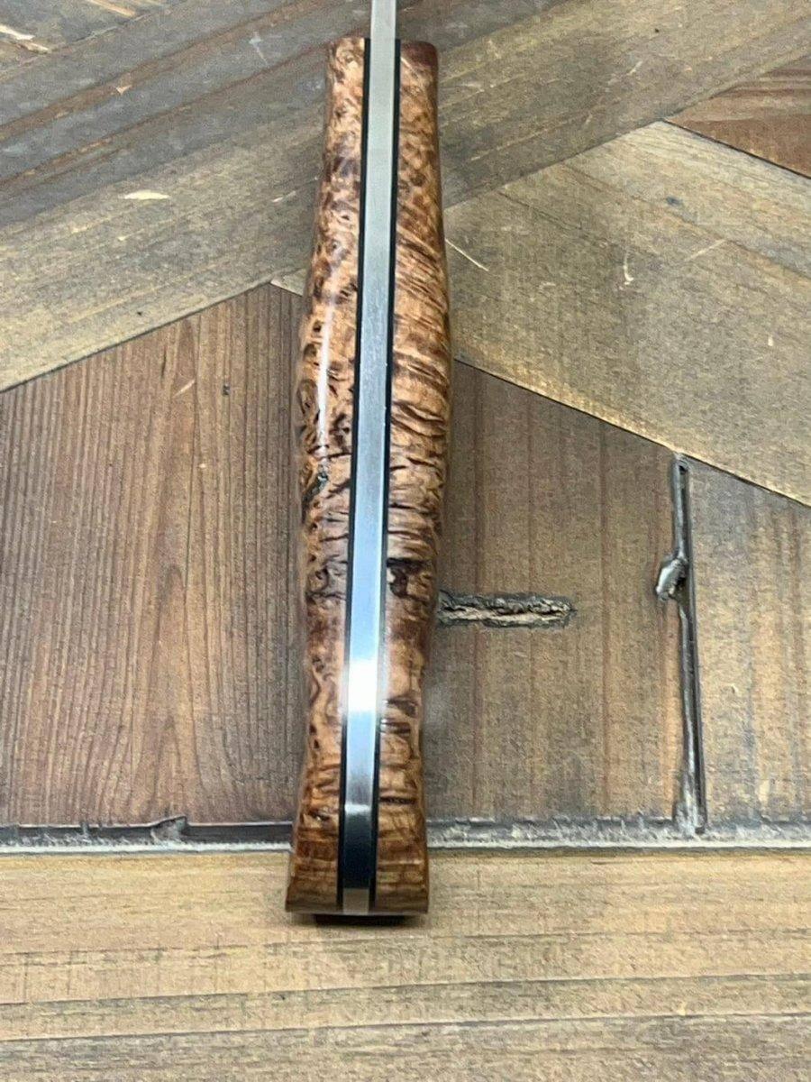 Bark River JX6 II MagnaCut Fixed Knife Black Ash Burl Black Liners Mosaic Pins (USA) - NORTH RIVER OUTDOORS