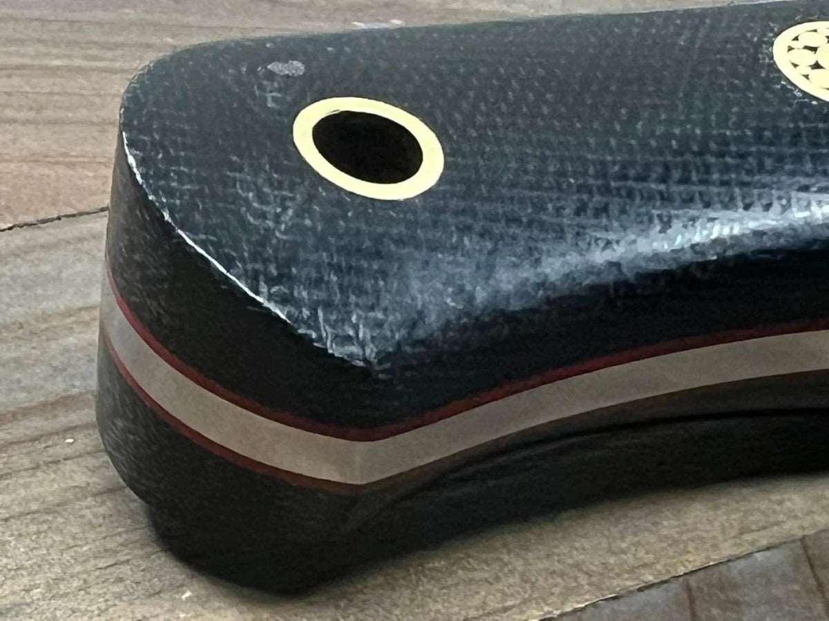 Bark River JX6 II MagnaCut Fixed Knife Black Micarta Bloody Spacer Black Liners Mosaic Pins (USA) - NORTH RIVER OUTDOORS