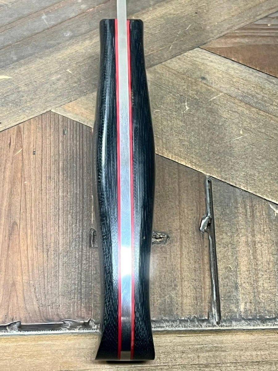 Bark River JX6 II MagnaCut Fixed Knife Black Micarta Red Liners Mosaic Pins (USA) - NORTH RIVER OUTDOORS