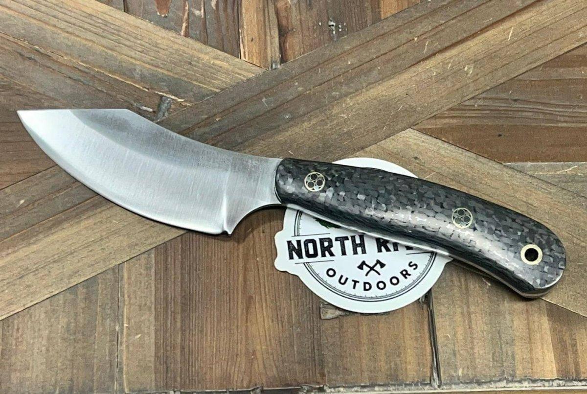 Bark River JX6 II MagnaCut Fixed Knife Carbon Fiber Blue Liners Mosaic Pins (USA) - NORTH RIVER OUTDOORS