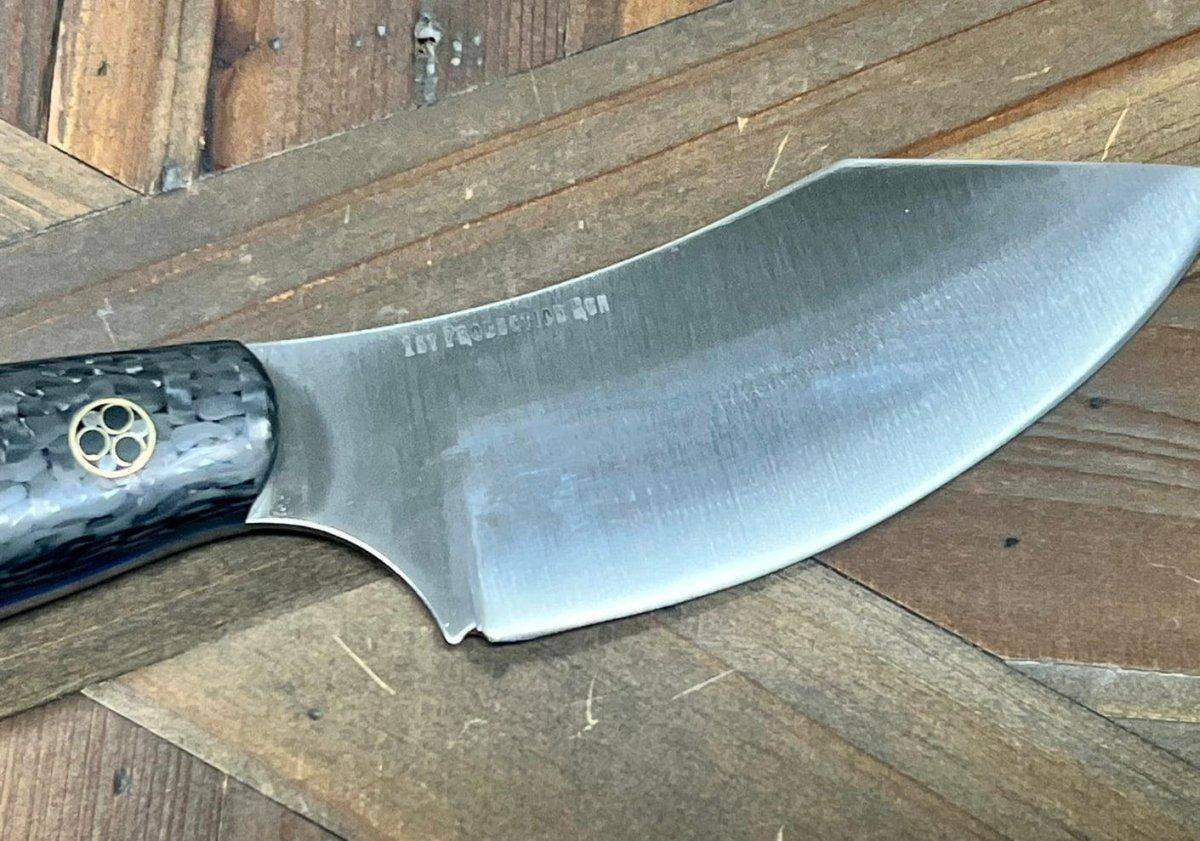 Bark River JX6 II MagnaCut Fixed Knife Carbon Fiber Blue Liners Mosaic Pins (USA) - NORTH RIVER OUTDOORS