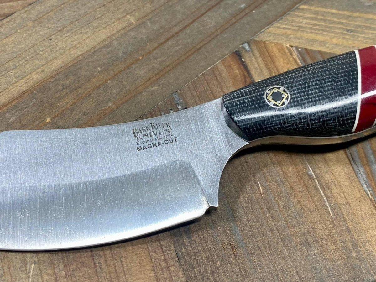 Bark River JX6 MagnaCut Black Canvas Micarta Bloody Basin Spacer Mosaic Pins (USA) - NORTH RIVER OUTDOORS
