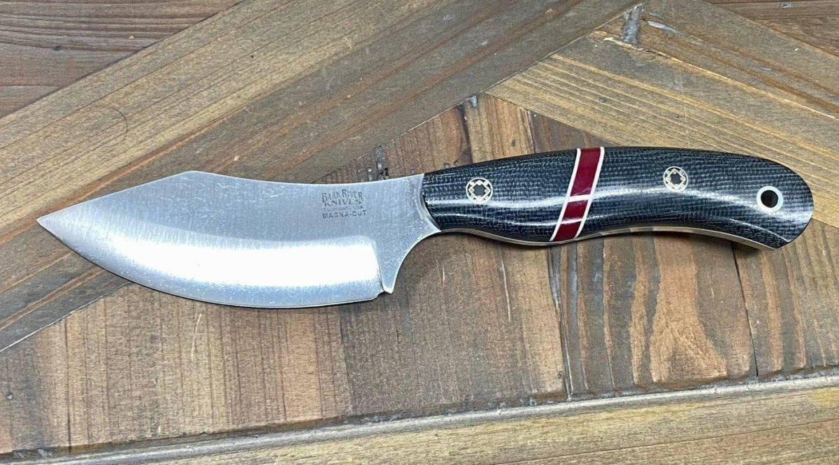 Bark River JX6 MagnaCut Black Canvas Micarta Bloody Basin Spacer Mosaic Pins (USA) - NORTH RIVER OUTDOORS