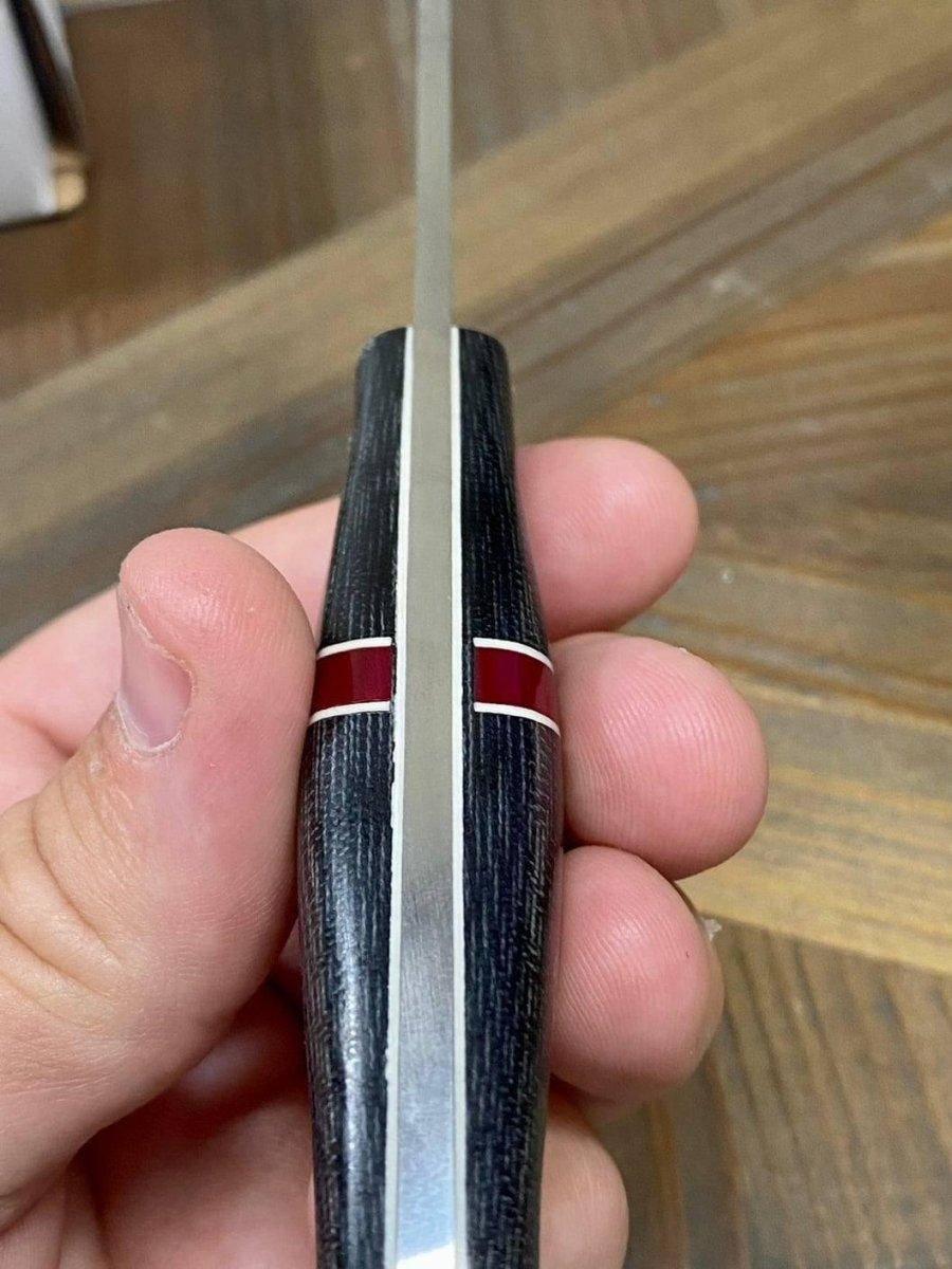 Bark River JX6 MagnaCut Black Canvas Micarta Bloody Basin Spacer Mosaic Pins (USA) - NORTH RIVER OUTDOORS