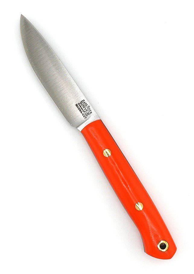 Bark River Little Creek II Field Knife MagnaCut Blaze Orange G-10 Handles Black Liners Brass Pins (USA) - NORTH RIVER OUTDOORS