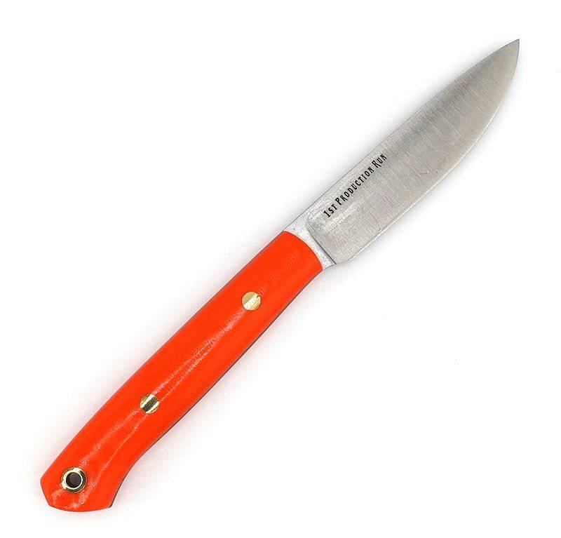 Bark River Little Creek II Field Knife MagnaCut Blaze Orange G-10 Handles Black Liners Brass Pins (USA) - NORTH RIVER OUTDOORS
