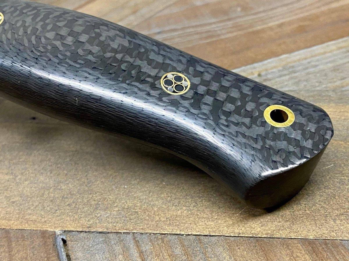 Bark River Matterhorn Fixed Blade CPM-S45VN Black Carbon Fiber Mosaic Pins - NORTH RIVER OUTDOORS