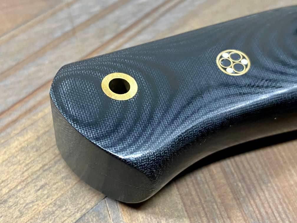 Bark River Matterhorn Fixed Blade CPM-S45VN Black Linen Micarta Mosaic Pins - NORTH RIVER OUTDOORS