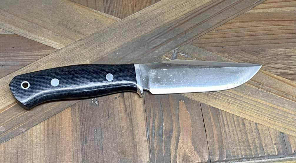 Bark River Matterhorn Fixed Blade Knife CPM-S45VN Black Canvas Micarta - NORTH RIVER OUTDOORS