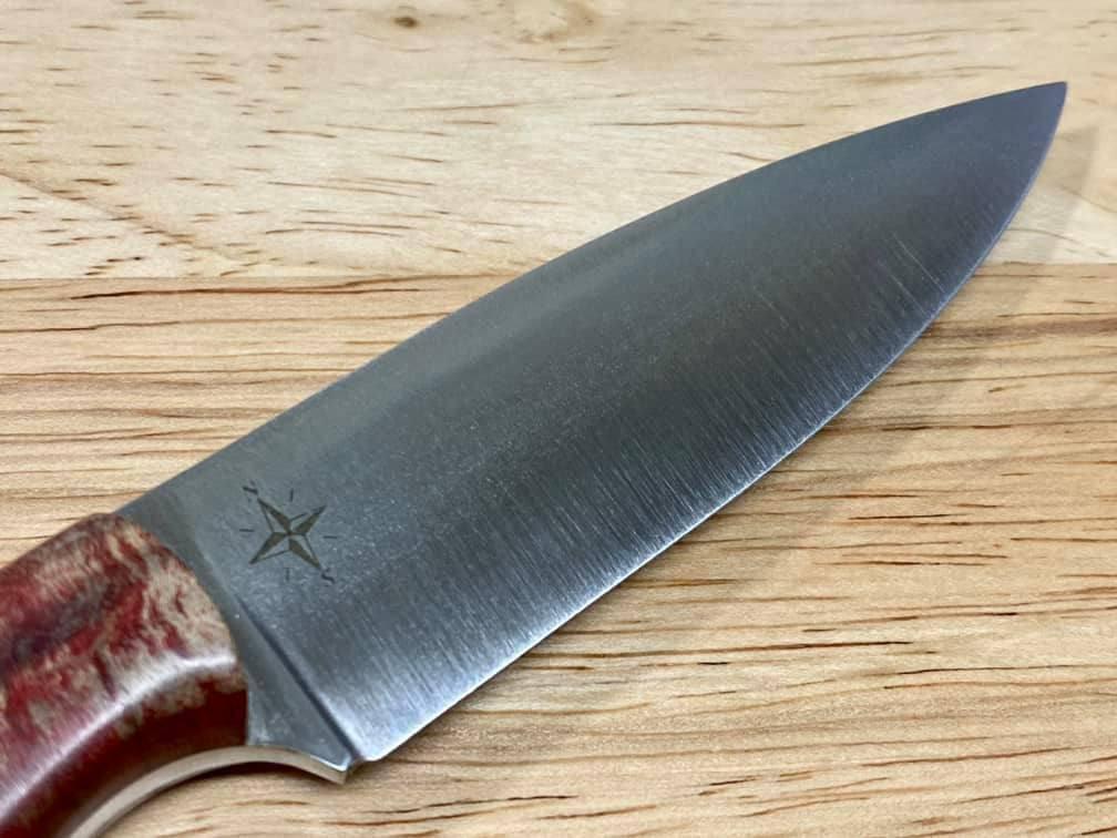 Bark River Mini-Aurora CPM 3V Knife Red & Natural #3 Elder Burl (USA) - NORTH RIVER OUTDOORS