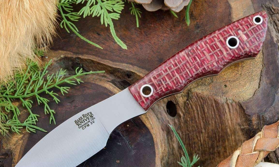 Bark River Mini Canadian CPM 3V Knife Micarta w/ White Liners (USA) - NORTH RIVER OUTDOORS