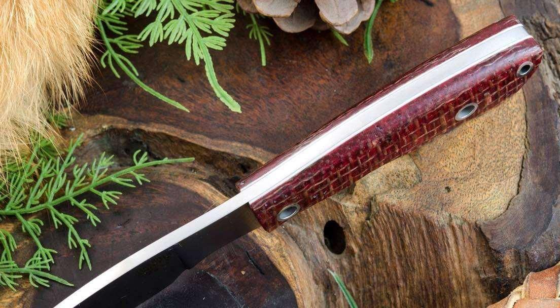 Bark River Mini Canadian CPM 3V Knife Micarta w/ White Liners (USA) - NORTH RIVER OUTDOORS